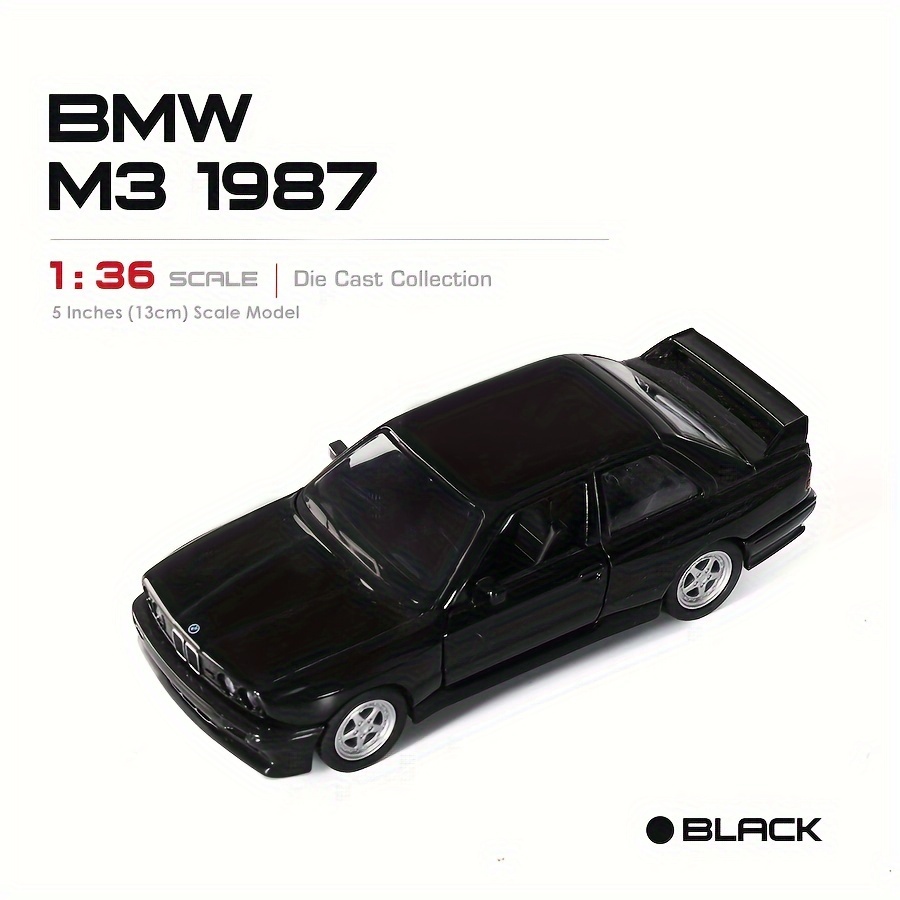 For M3 1987 Diecast Model - 1:36 Scale Alloy Toy Car For , Pull-back Action, White/black, Perfect Birthday Gift For Winter