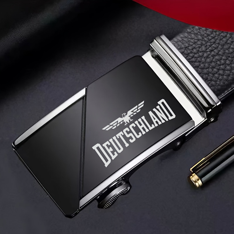 Image of The Duetschland Men's Black Automatic Belt Set Features A Design, Perfect For Business Casual Wear. Suitable For Daily Commuting And Office Outfits For Husbands And