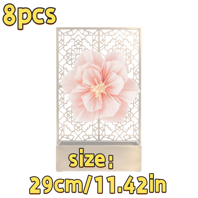 TEMU 8pcs Set Of Large Artificial 3d Paper Flowers, Diy Hanging Artificial Floral Arrangement For Wedding, Proposal, Birthday, Valentine's Day