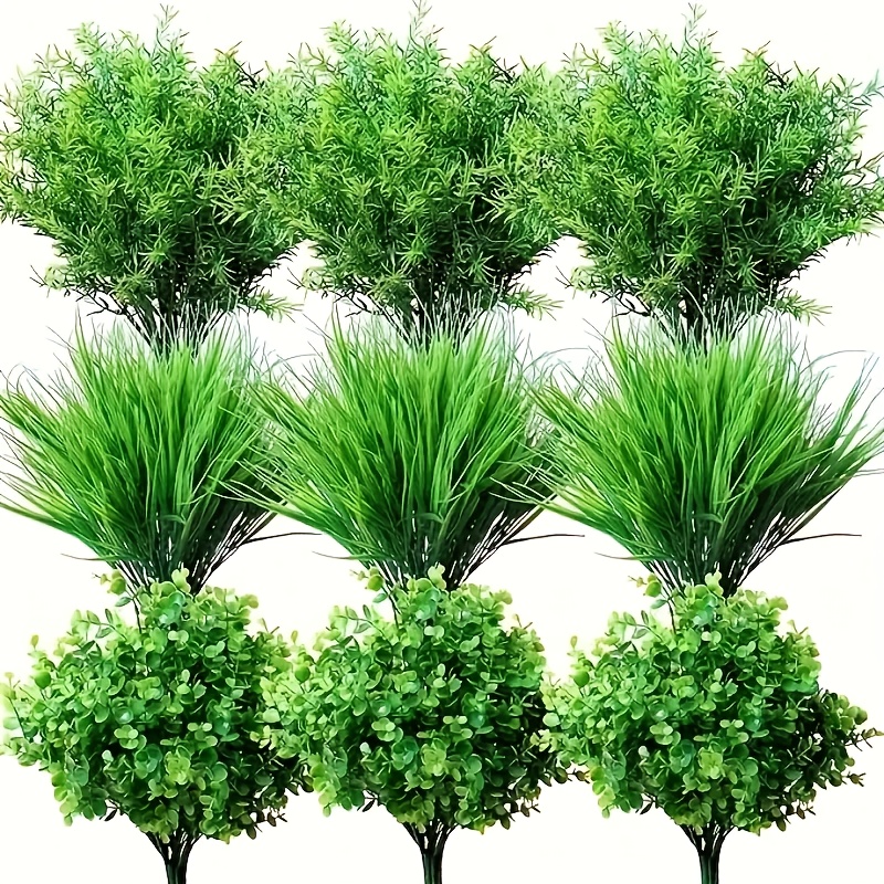 

Set Of 18 Uv-resistant Artificial Greenery - Lifelike Plastic Shrubs For Outdoor And Indoor Decor, Ideal For , Patios, Window Boxes - For Thanksgiving, Valentine's Day, Easter - No Containers Included