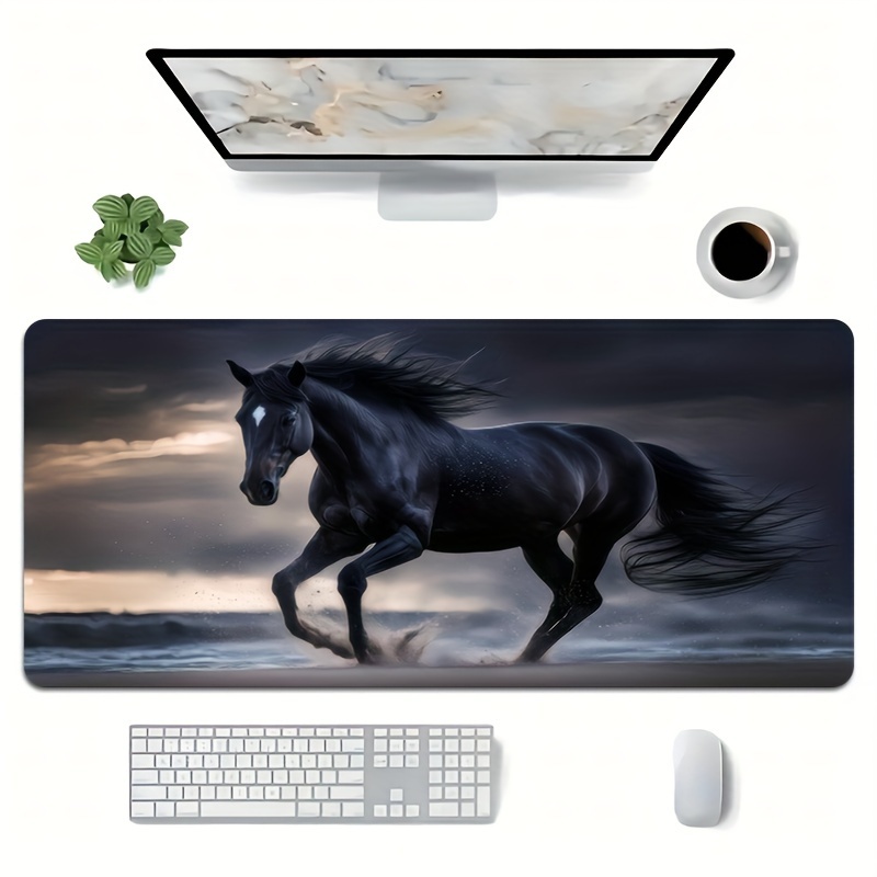 

Large Running Black Horse Gaming Mouse Pad - Hd, Non-slip Rubber Base, Desk Mat For Keyboard And Mouse, Office Accessory Mouse Pads For Desk Large Mouse Pad