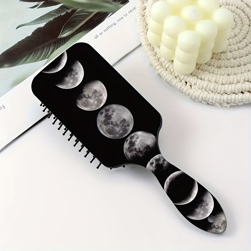 TEMU 1pc Moon Pattern Hairdressing Comb Paddle Comb Scalp Massage Hair Comb For All Hair Types