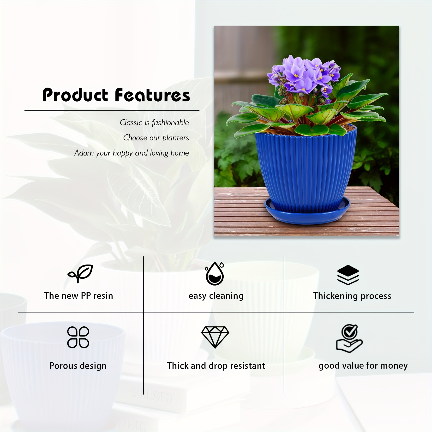 6pcs plant planters drainage holes trays pack 6 plant pots 7 - Temu