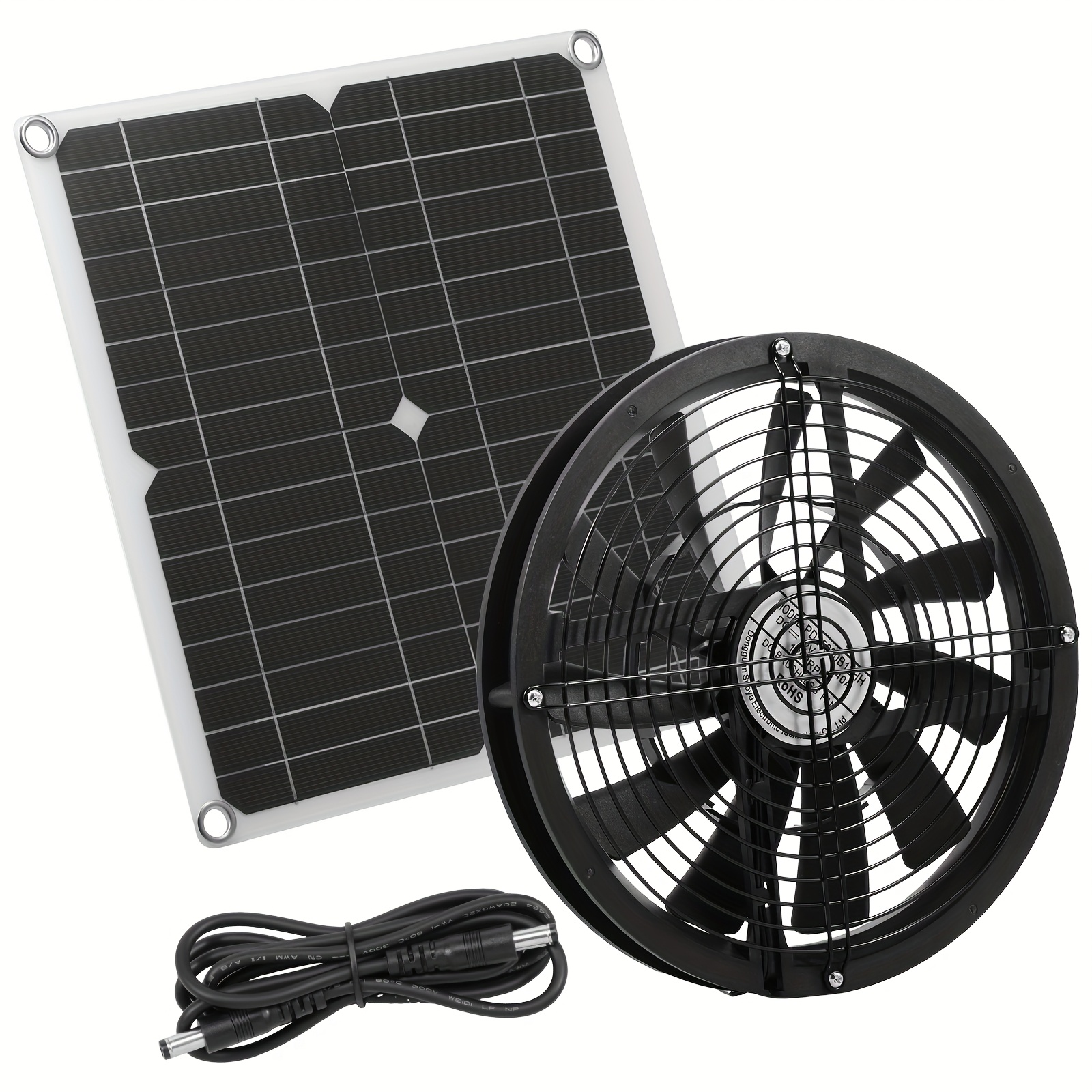 solar fan sold on Temu United States