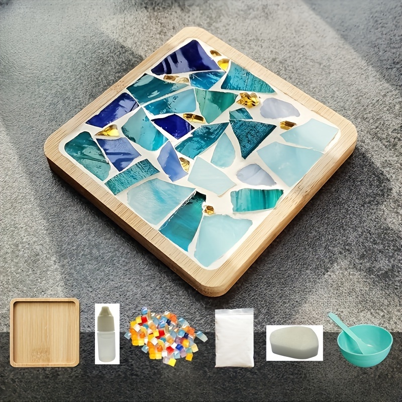 

Handmade Diy Material Package, Mosaic Coaster Pot Mat Bottom Rest Adhesive Collage, Adhesive And Sponge Random Hair Creative Coaster Diy Materials