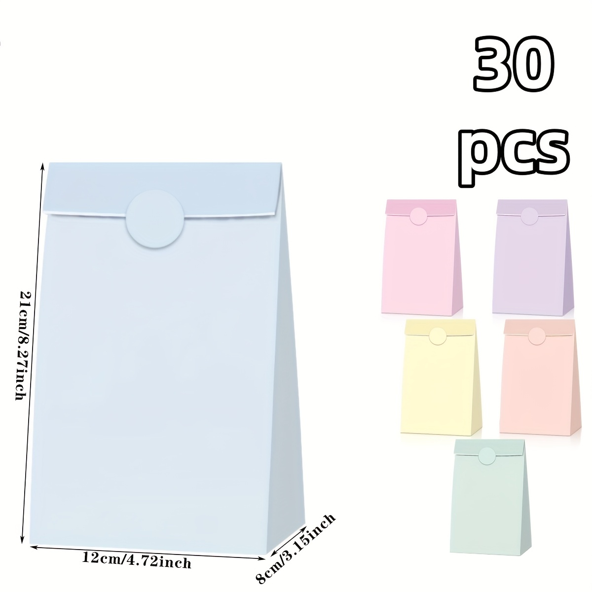 30pcs Of Transparent-themed Paper Gift Bags In Of , Perfect For Wrapping Gifts For Festivals, Birthdays, Parties, Weddings, And