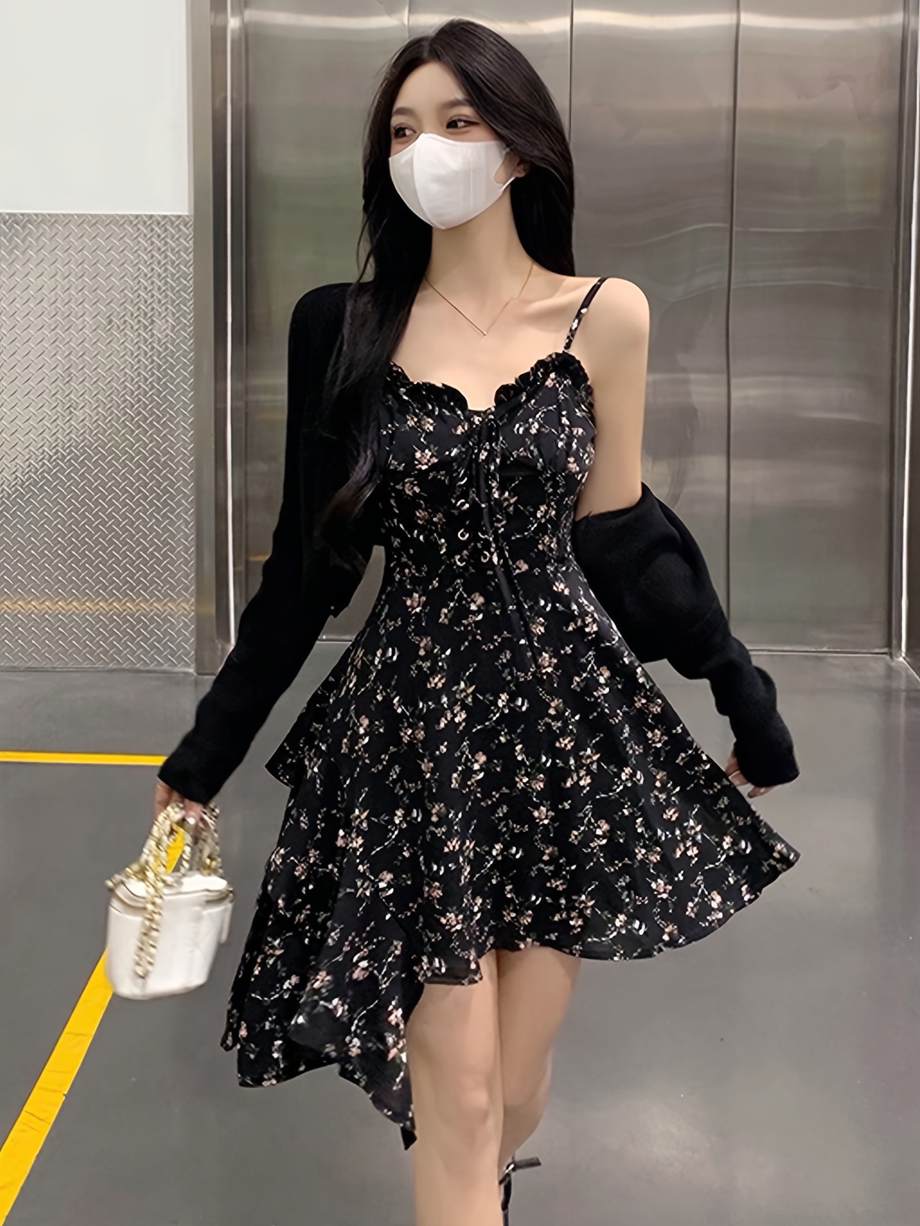 Black Ruffle Dress - Temu United States