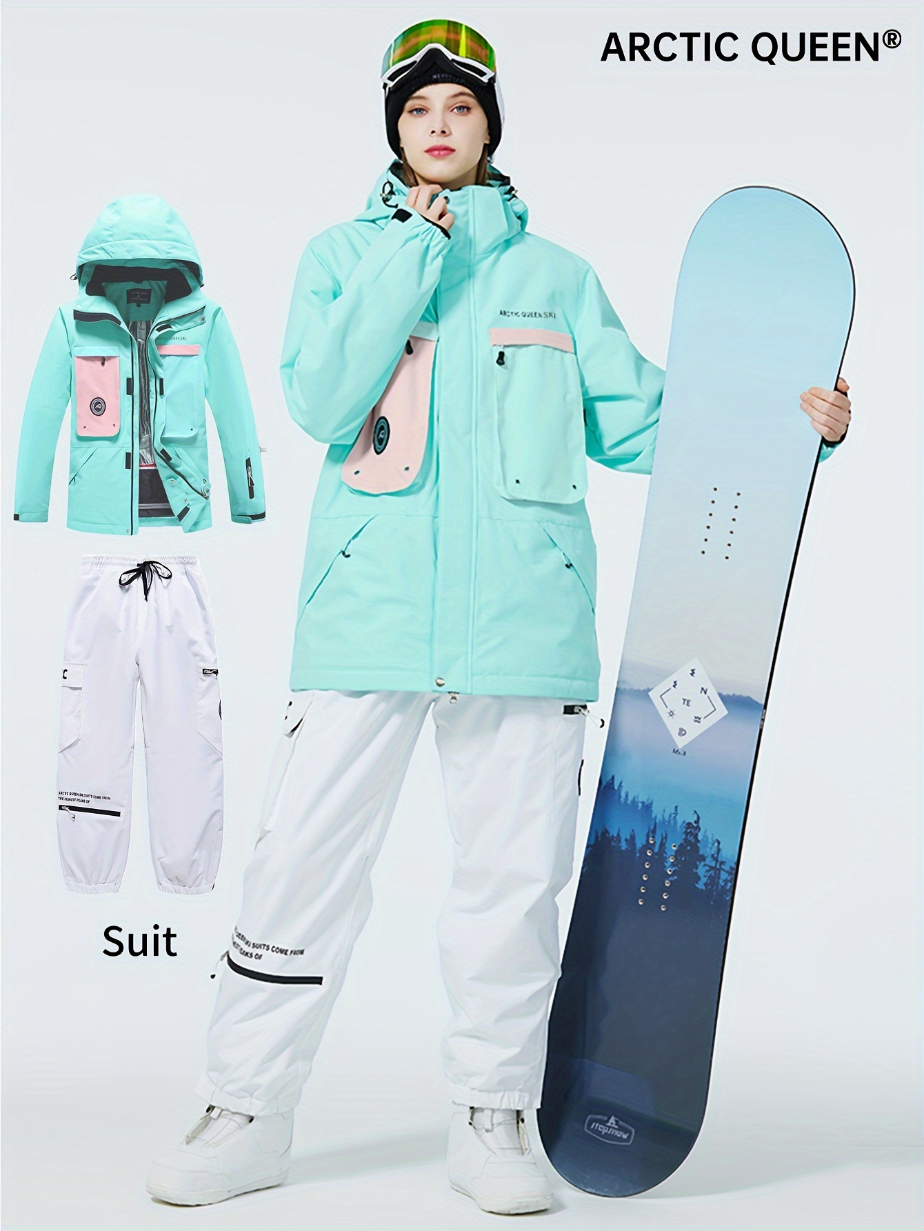Mono de nieve para mujer, cálido y grueso, para hacer snowboard - Traje de  esquí y otros deportes al aire libre, con cremallera