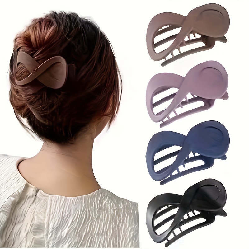 Image of 4pcs Of Curved Hair Clip Crocodile Hair Clip, Capacity Strong Fixed Banana Hair Clip, Women Hair Clip