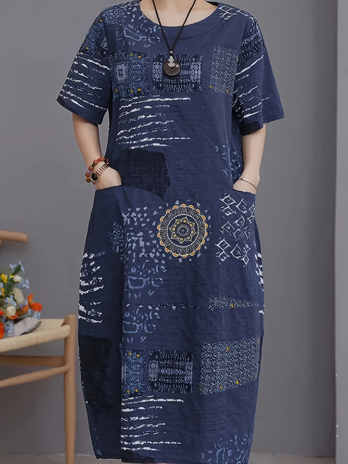 women linen dress sold on Temu United States
