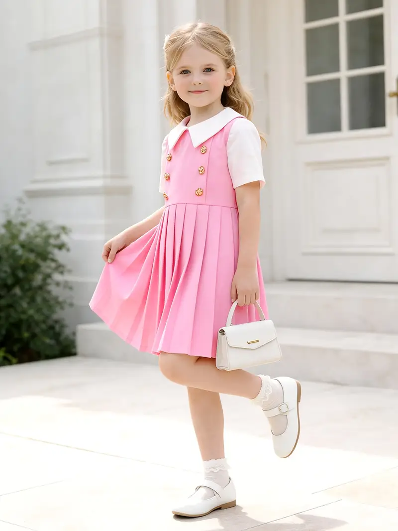 pink dress with white peter pan collar Pink Striped Peter Pan Collar Dress