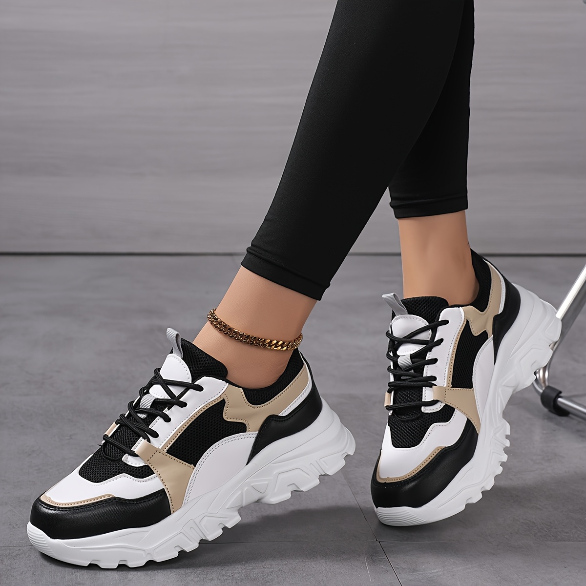 Affordable White Women's Casual Sneakers, Elastic Upper Suitable For Plus Size, Spring Elegant Versatile, Breathable And Comfortable, Women Shoes