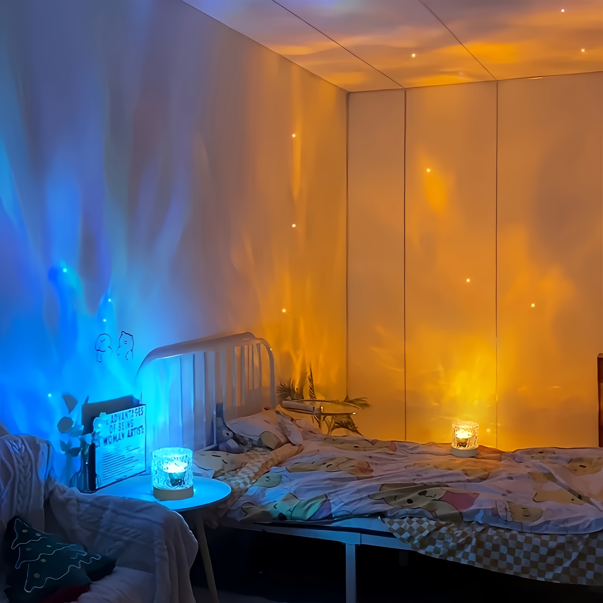16 color led night light with remote control decorative   wave projection lamp usb interface electronic lamp purple light for home   bedroom decoration   effect