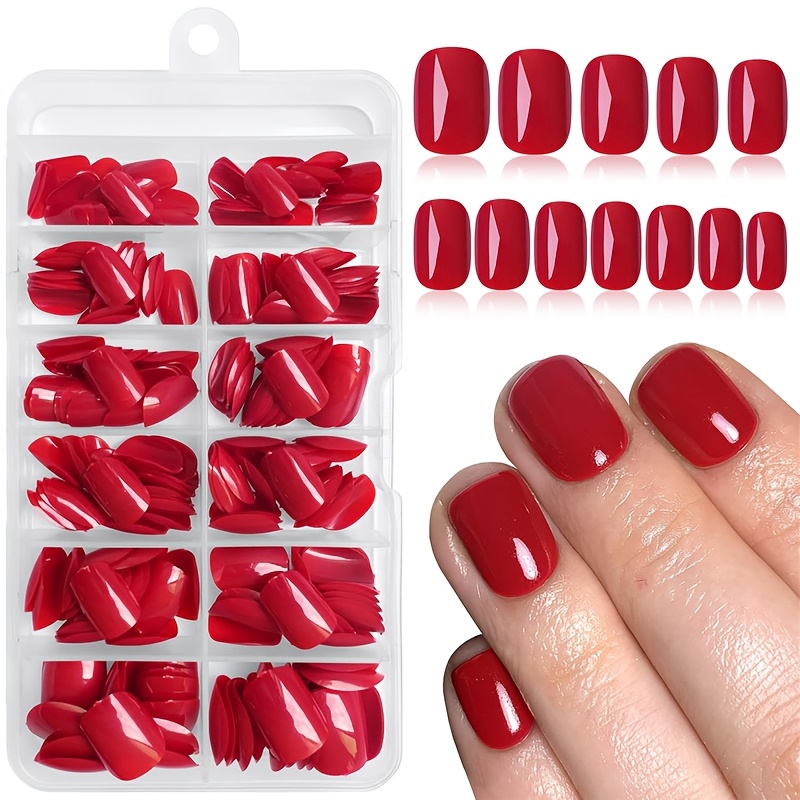 

120pcs Bright -on Nails - Short, Full Cover Acrylic Fake Nails For Women & Girls - Diy & Salon Use