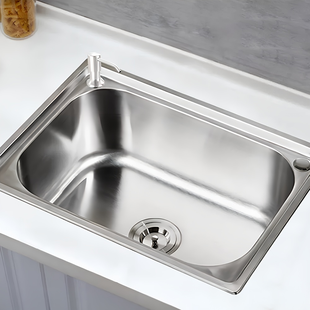 TEMU 304 Stainless Steel Kitchen Sink, Internal Dimensions 39*34*14cm, Undermount Kitchen Sink Drop In, Topmount Single Bowl Outdoor Campervan Sink