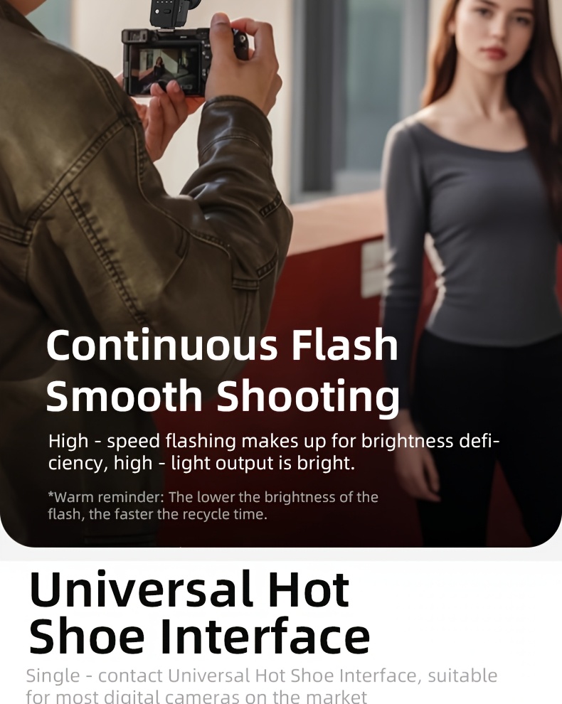 flash portatile per fotocamera mini   f02 con batteria li-ion integrata e ricarica usb-c per fotocamere  , sony, nikon, fuji,   e    . (riflettore universale) Dettagli dell'articolo 7