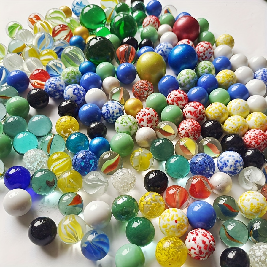 

100pcs Glass Marbles For Sports Games, 16mm Classic Multicolored Marbles, Suitable For 14+ Age Group, Decorative Glass Gaming Marbles Set