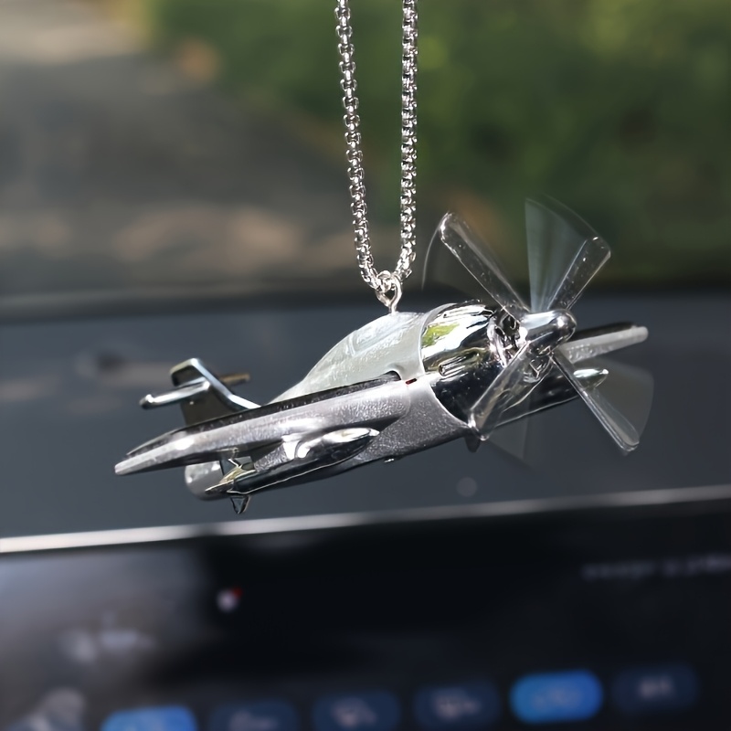 Creative And Cute Sunlight-activated Rotating Airplane Car Rearview Mirror Ornament, Holiday Gift