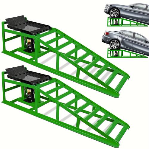 2 pack hydraulic car ramps heavy duty vehicle ramps with 5t 10000lbs jack load capacity portable design for effortless oil and car lifts