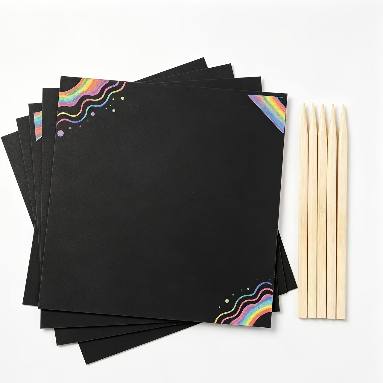 Art Scratch Drawing Set with Bamboo Styluses