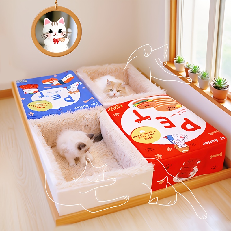 rectangular fully enclosed cat bed with snack     cozy pet bed for cats durable polyester removable washable perfect thanksgiving christmas gift for   cat bed for indoor cats   decor soft texture cover Product details 7
