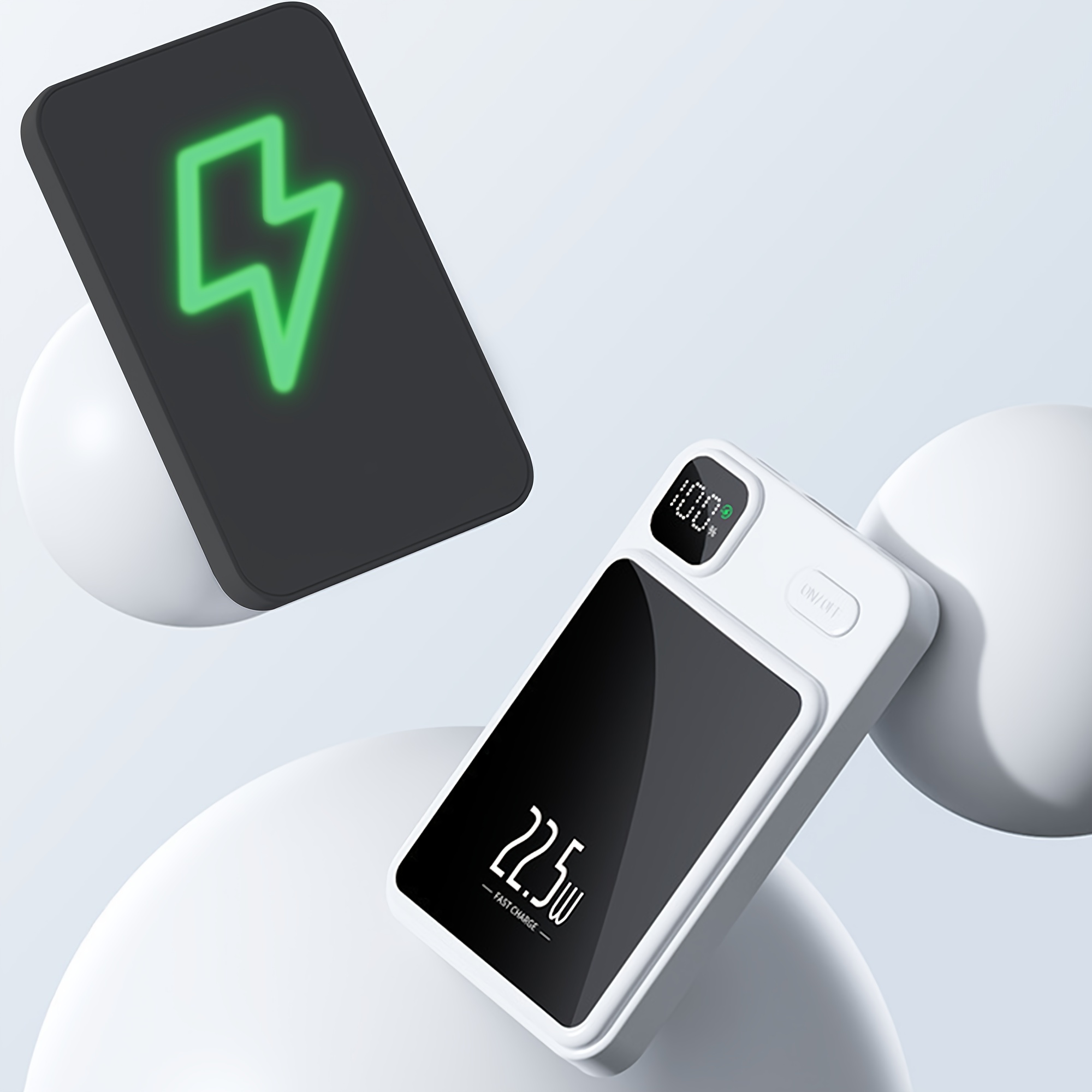 new pattern5000 10000 milliampere magnetic absorption wireless charging bank 22 5w pd fast charging usb type c portable charger with   display for outdoor travel emergency backup mobile power supply mini battery pack gifts