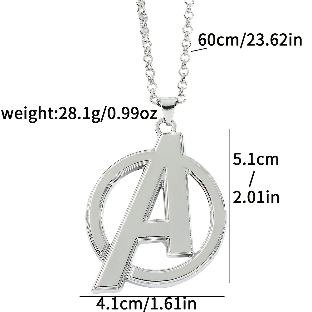 TEMU 1pc 'a' Logo Metal Necklace Creative Accessory Pendant Fashion Decoration Fan Gift