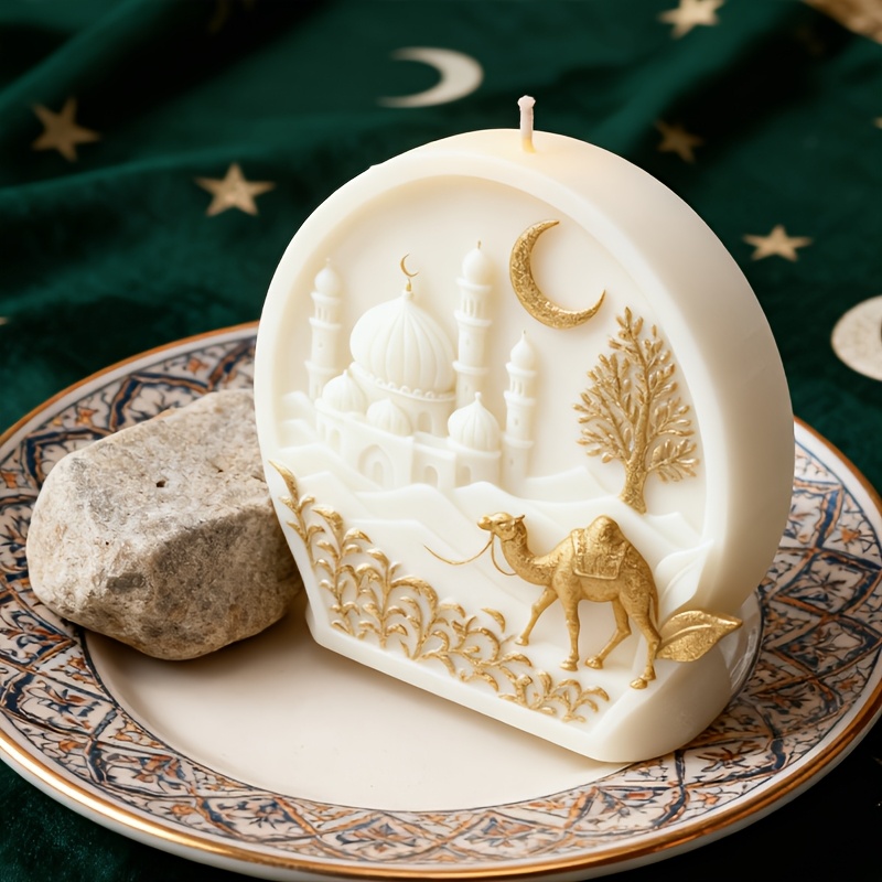 Islamic Candle Silicone Mold - Essential for Home Decor And Ramadan Celebrations. Perfect for Living Room, Bedroom, Tabletop Decoration, Ideal Gift for Ramadan, Craft Supplies for Ramadan - And Camel Design, Easy Demold