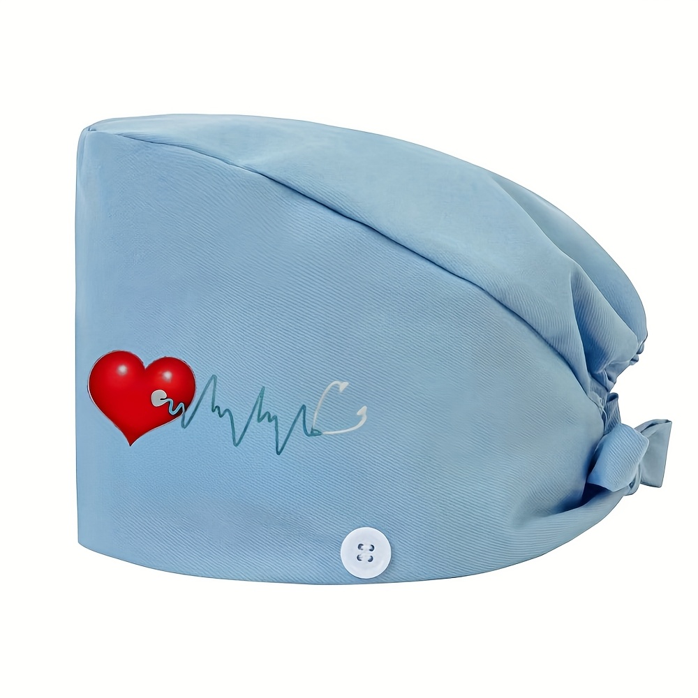 Women's Printed Work Cap with Stethoscope Design