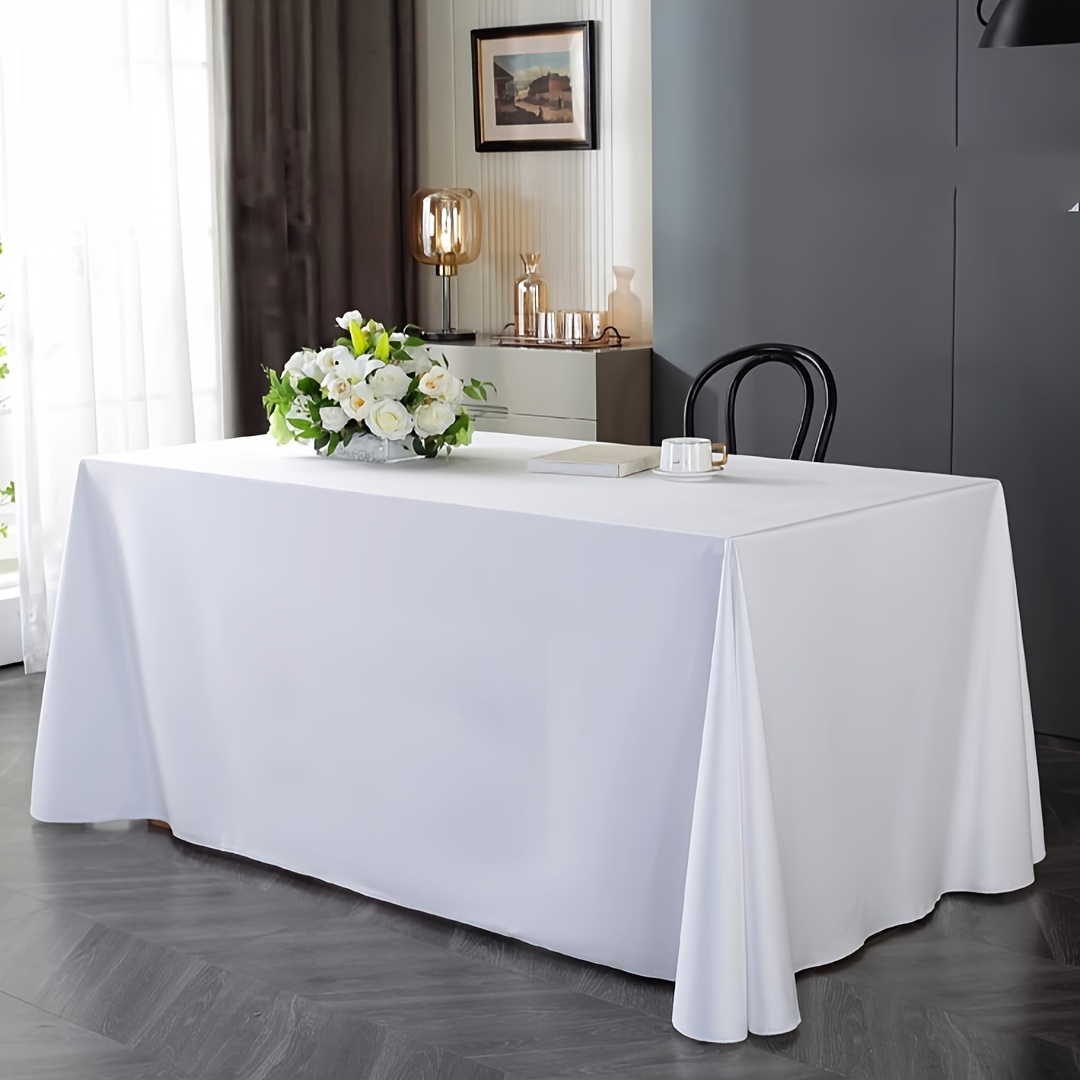 

Elegant Polyester Tablecloth 1pc/5pc – Stain & Wrinkle Resistant, Washable Fabric Table Cover For Wedding, Bridal Shower, Birthday, Anniversary - Luxurious Machine Made Decorative Table Linen