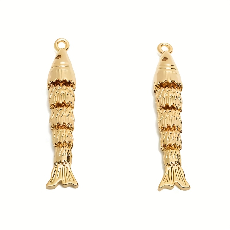 3D Articulated Fish Charms with Copper and Zirconia