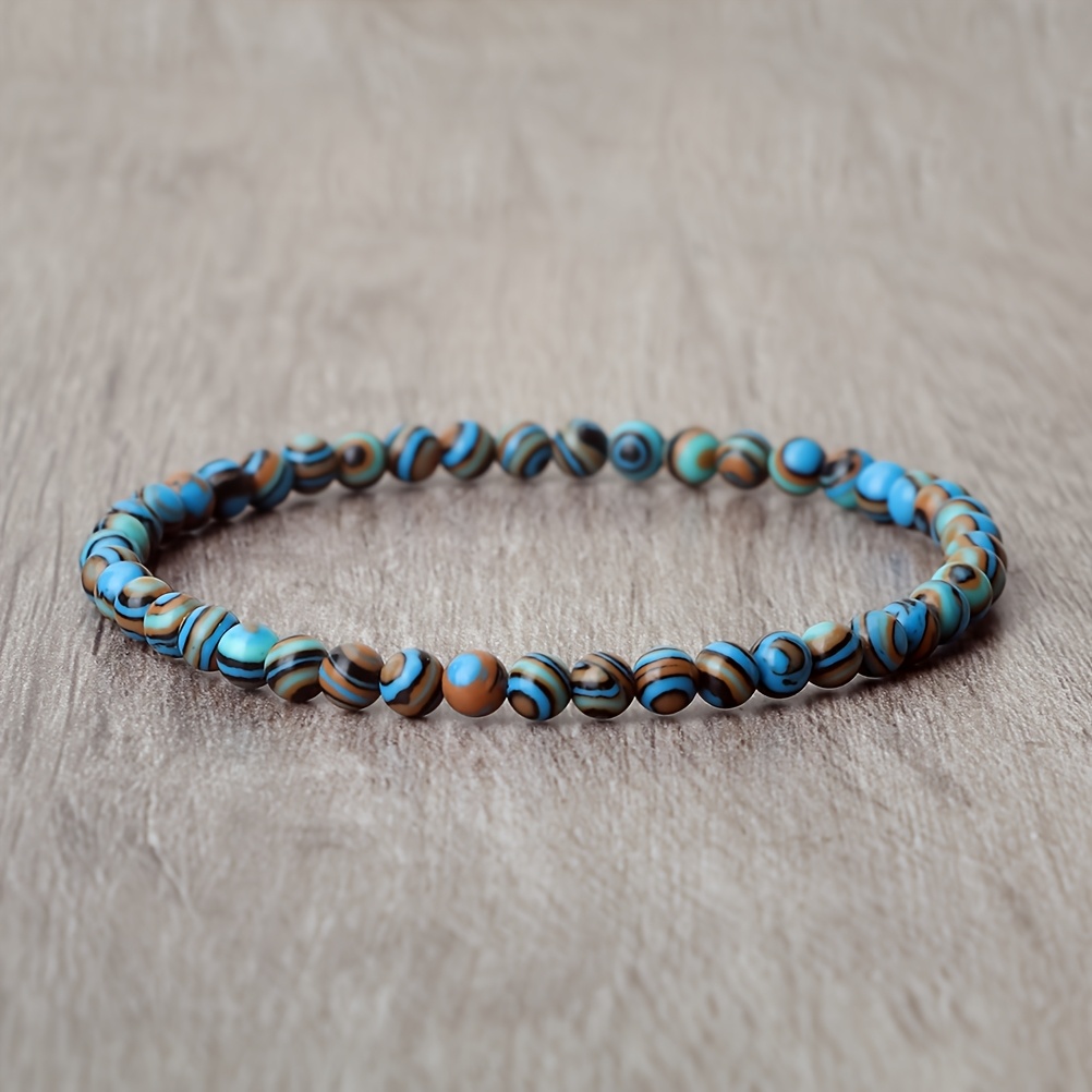Handmade 4mm Artificial Malachite Bracelet, Prayer & Family Wear