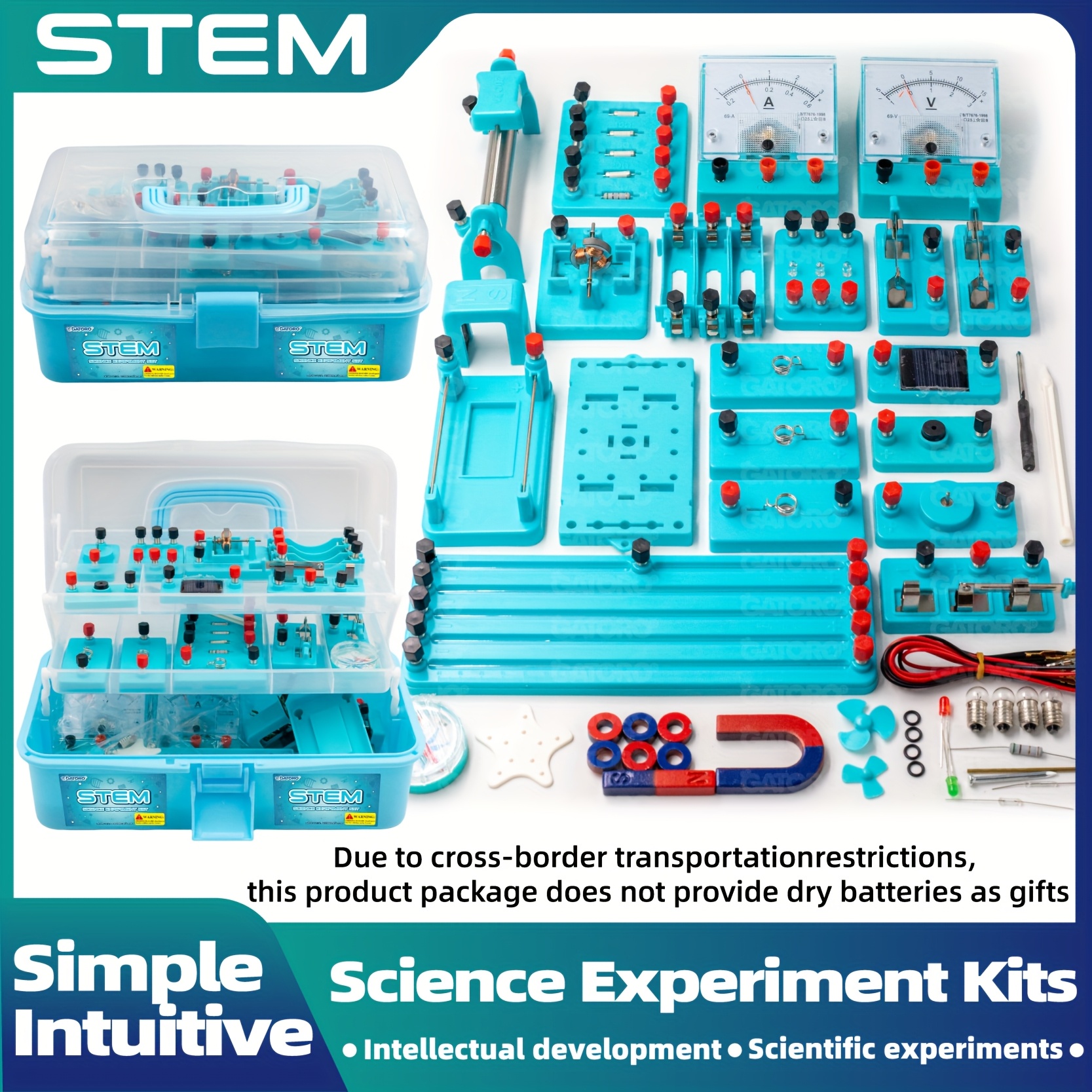 ערכת ניסויים מדעיים stem מהדורה מובחרת - קופסת ניסויים פיזיקליים וחשמליים 3 שכבות עם 100+ כלי מעבדה, 100+ ניסויים, 100+ פעילויות, ערכות מדעיות עבור, ערכת מדע חינוכית, ערכת מדע עמידה פרטי מוצר 7