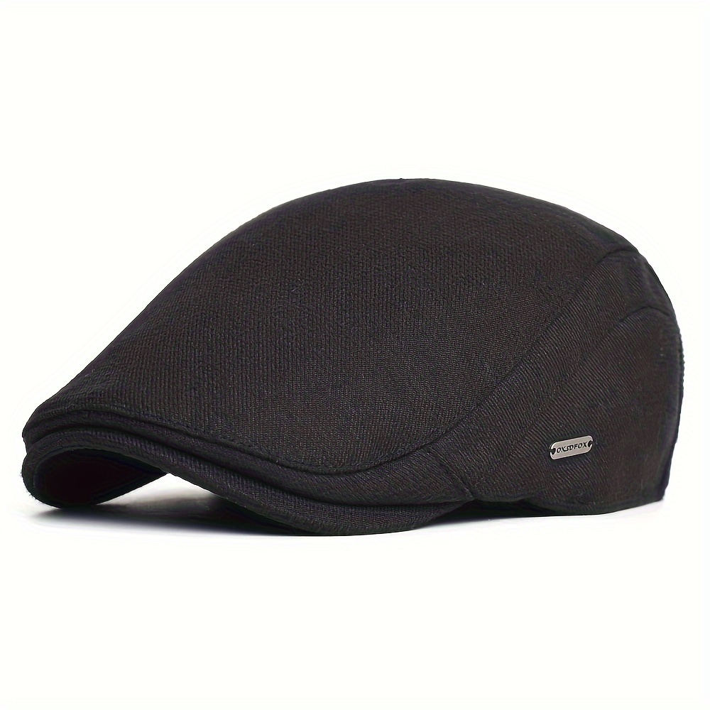 Image of Unisex Winter Warm Newsboy Cap Autumn Thick Warm Newsboy Caps Men Women Cold Weather Winter Hat Soft Beret Hat Casual Fashion Detective Hats Driver Flat Caps