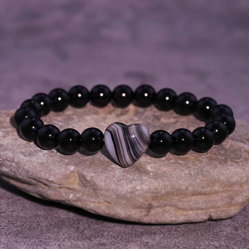 Natural Stone Bracelet with Tiger's Eye, Amethyst, Citrine
