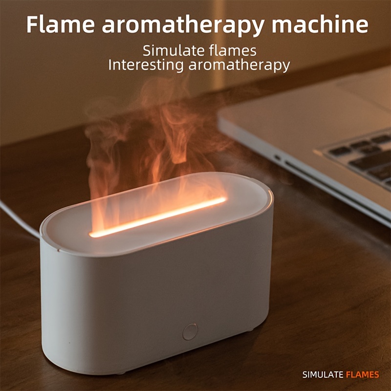 simulation flame humidifier colorful atmosphere lamp aromatherapy diffuser intelligent timing anti dry burning household desktop humidifier details 5