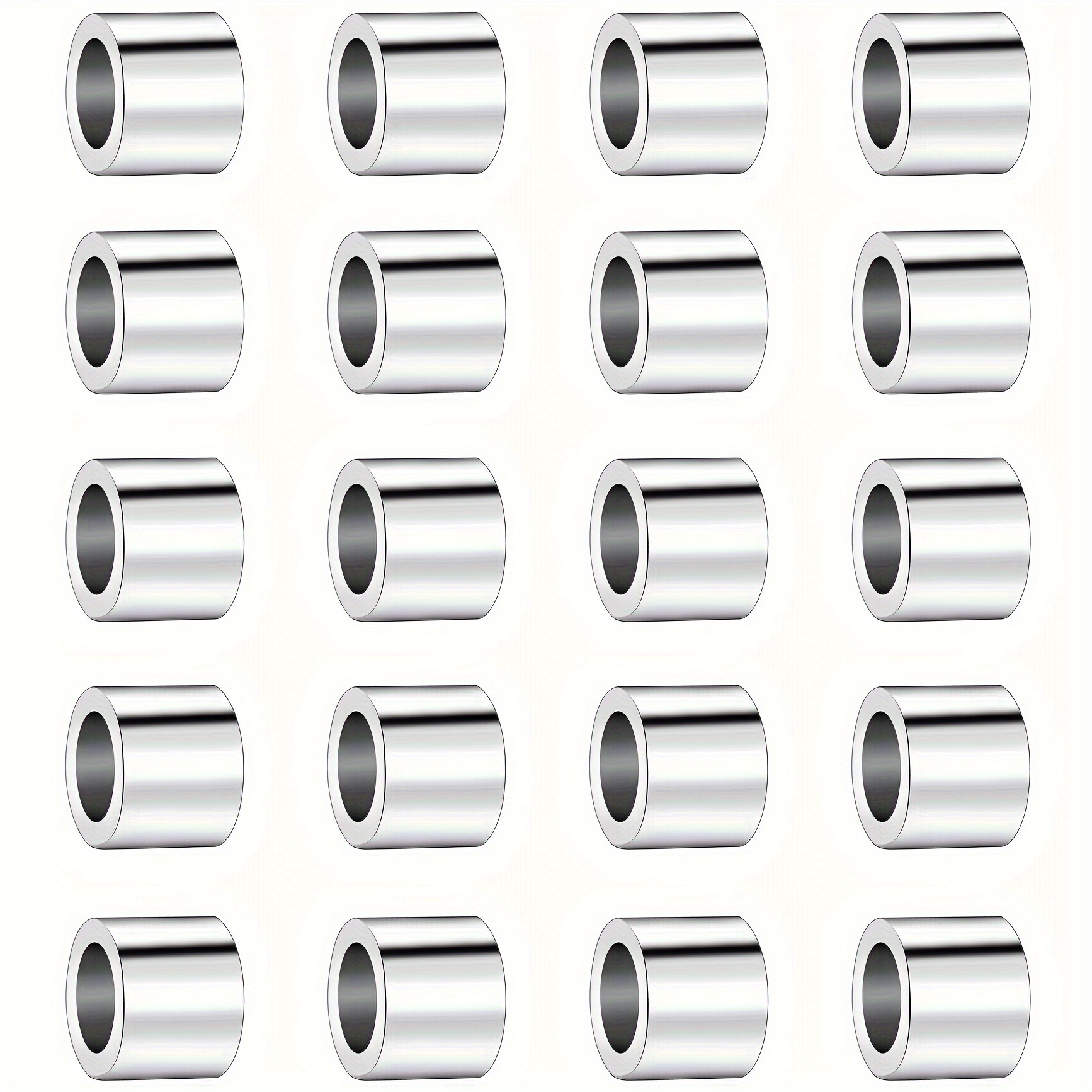 

50 Stainless Steel Cylinder Barrel Beads Large Hole Beads Spacer Beads String Beads Ornaments Accessories