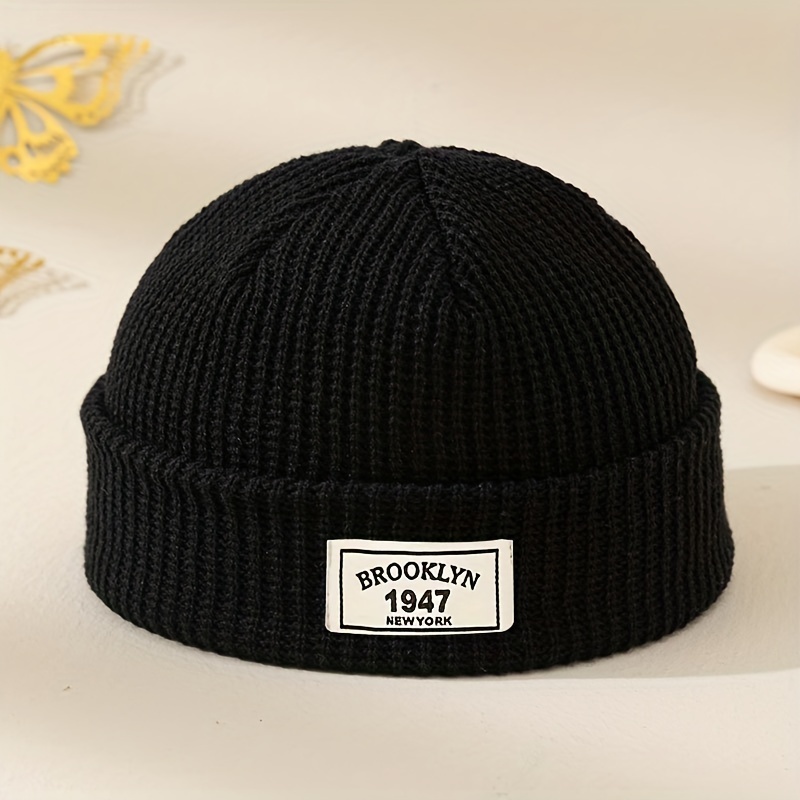 TEMU 1947 Women's Candy Color Melon Hat Double Layer Beanie Short Brim Bucket Hat Street Cap Vintage Hat