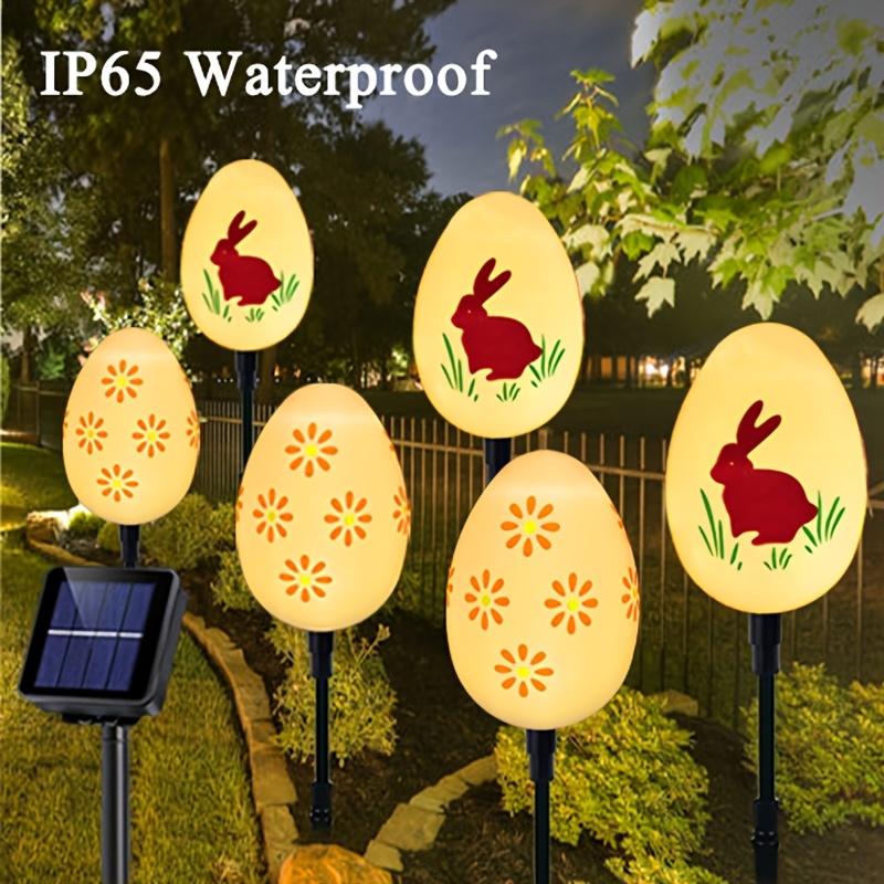 Panneaux Lapin Pâques 6 Panneaux Décoratifs Pâques Fangoo - Lapins Avec Piquets Pour Jardin - Décor Extérieur Imperméable Decorazione Giardino