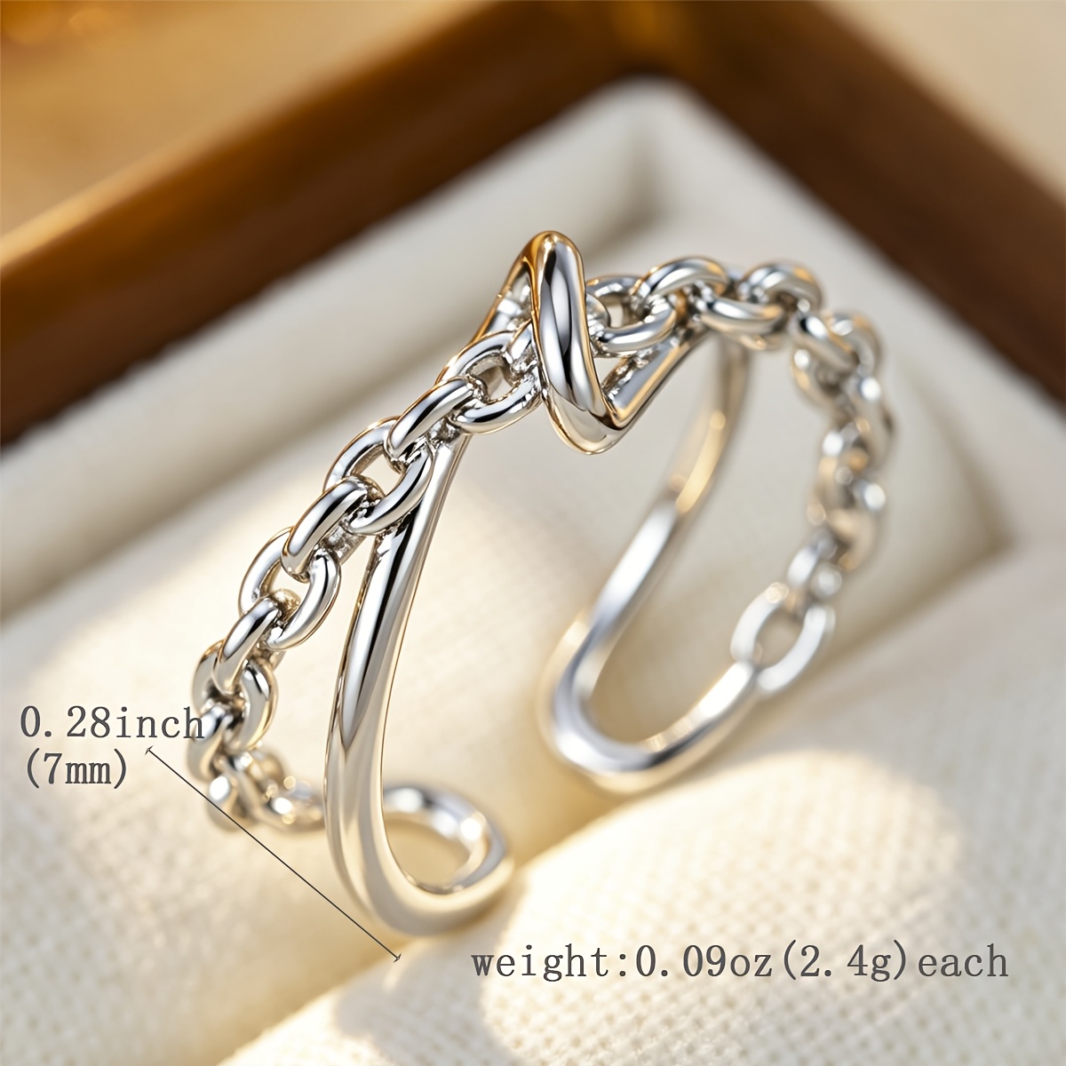 Bohemian Copper Synthetic Zirconia Adjustable Ring, Unisex
