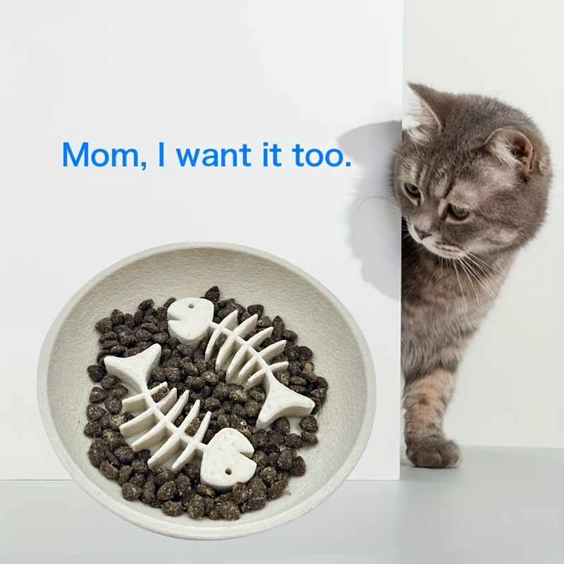 pet supplies cat supplies cat feeding watering bowls cat slow feeder bowl anti choking chew     shaped design for dry wet food suitable for indoor   clean   care essential non slip pet bowl Product details 1
