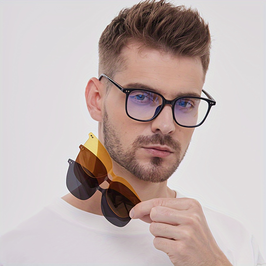 

Versatile Set Of Magnetic Clip-on Fashion Glasses For Day And Night Driving, Suitable For Nearsightedness And Fashionable Style.