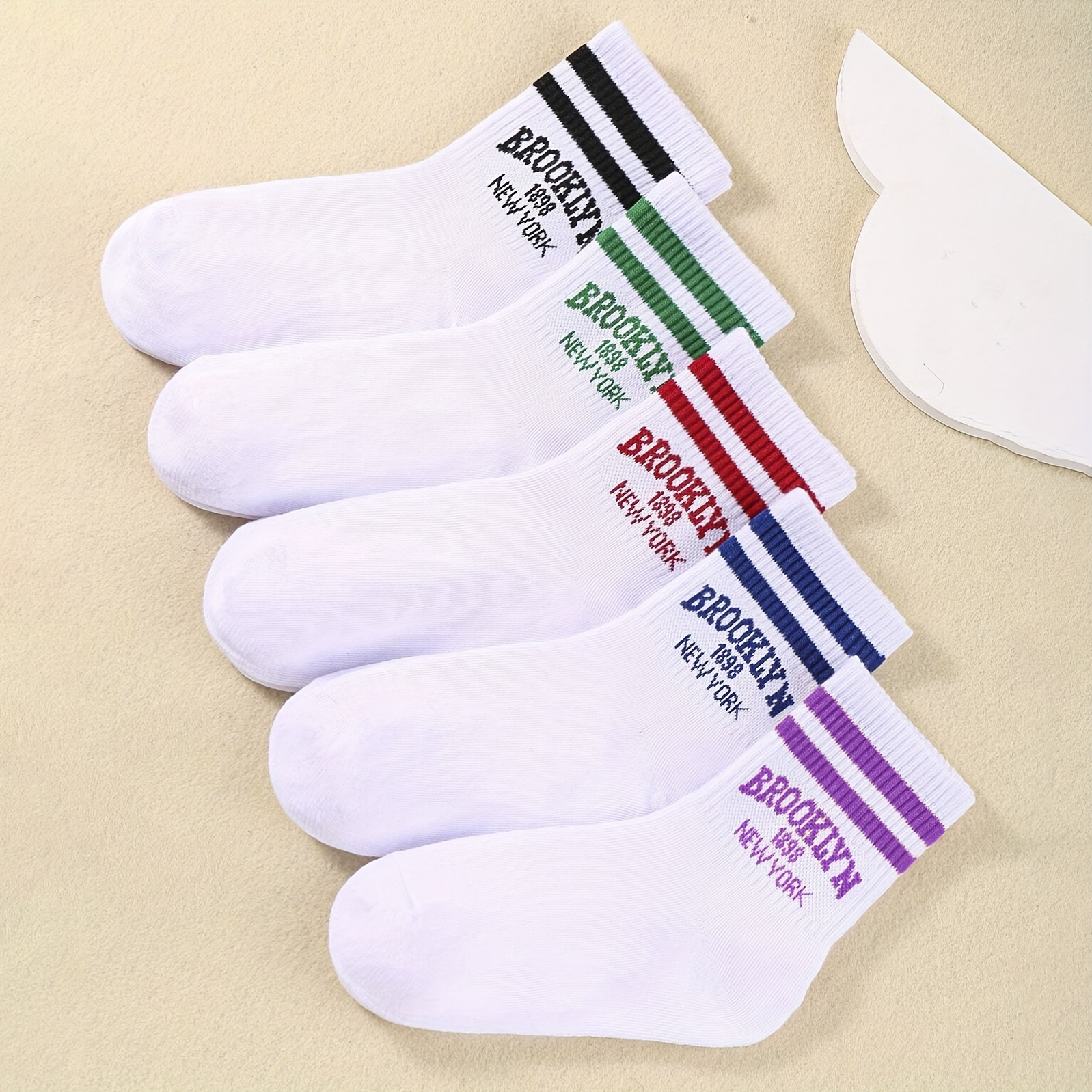 5-pack Women's Ankle Socks, Casual Sports Socks, Trendy And Versatile, Unisex, Soft, Comfortable, And Breathable, Suitable For