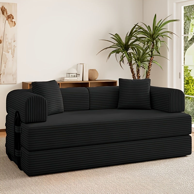 TEMU Canapé-lit accoudoirs Aoxun Queen, 81''/61'', canapé convertible en lit en boîte, futon sectionnel pliable en mousse, canapé nuage gigogne pour