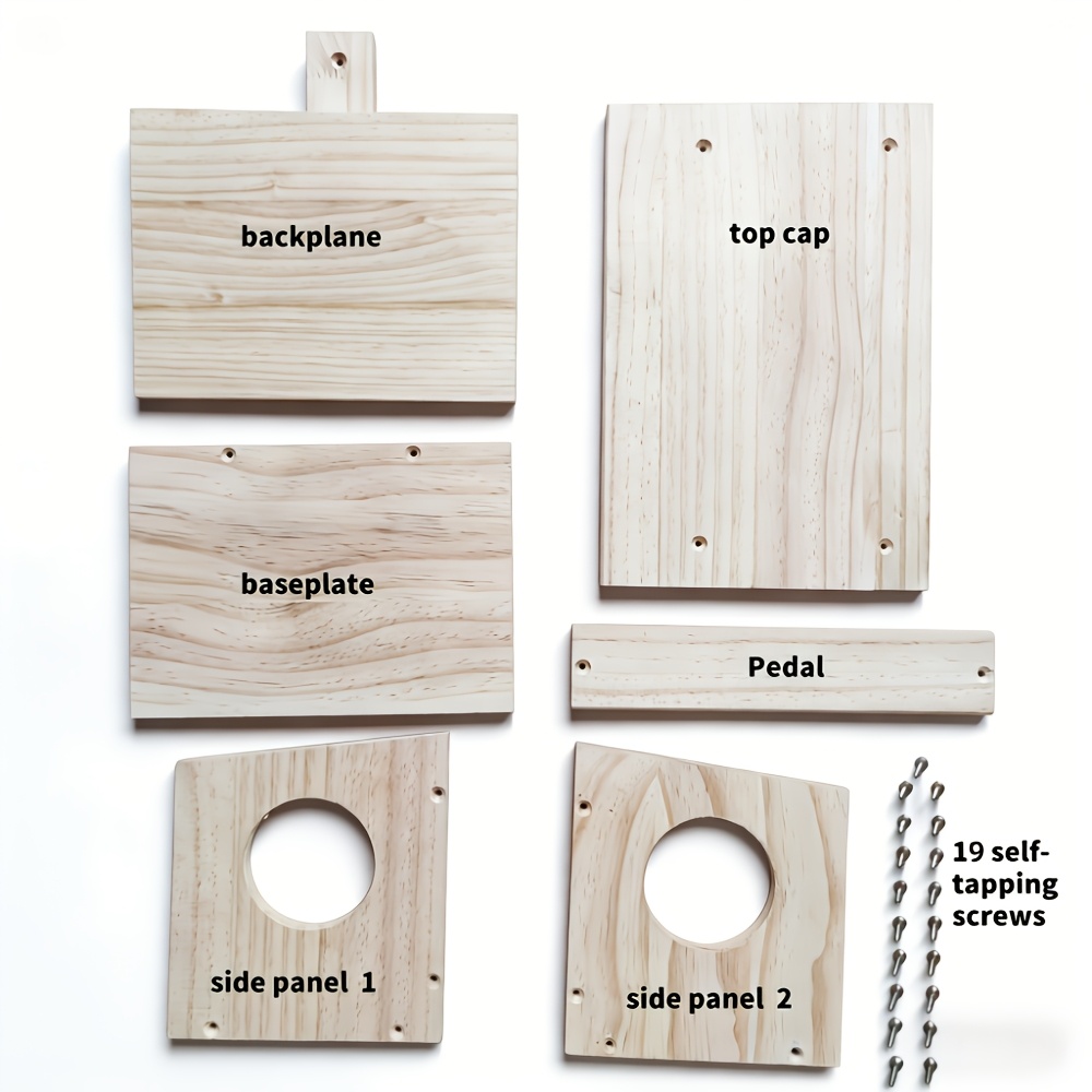 Image of Wooden Bird Feeding House, Multifunctional Wooden Feeder, Diy Doodle Birdhouse + Squirrel Feeder, Requires Self-assembly For Birds And Squirrels