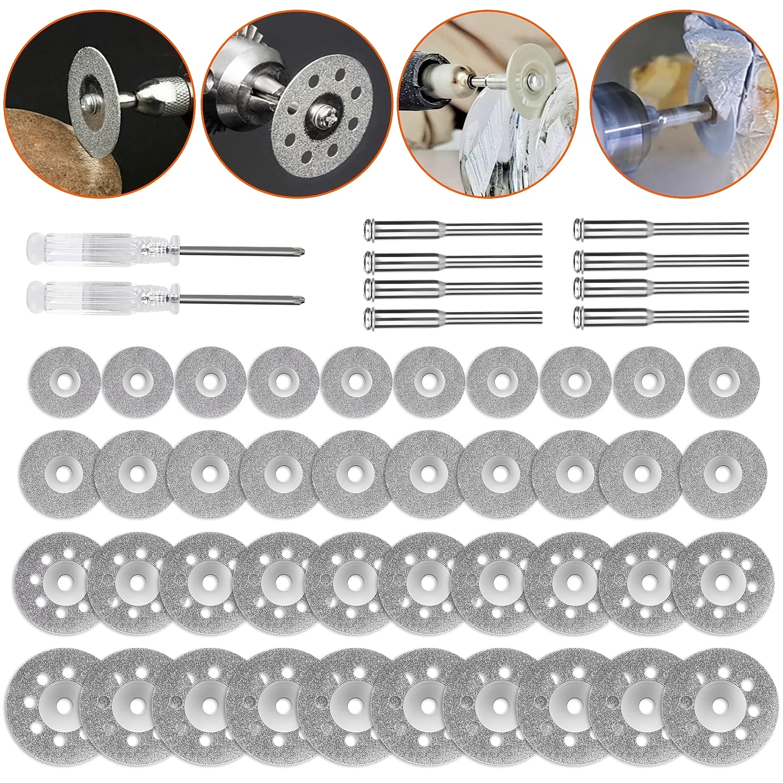 

Diamond Cutting Off Kit, Rotary Tool Kit, Multiple Cutting Wheels For Metal, Tile, Ceramic, Glass, Plastic, Wood, Pipes