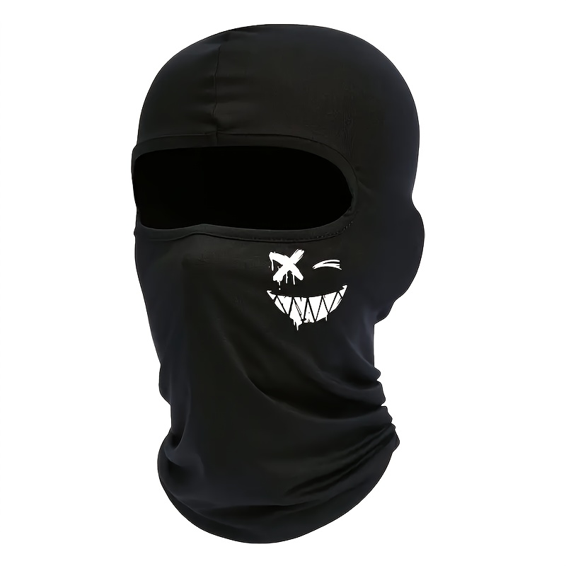 E-shop 1 Teufelslächeln-Druck – Atmungsaktive, schnell trocknende Vollgesichtsmaske für Männer, schweißabsorbierend staubdicht, geeignet für Radfahren