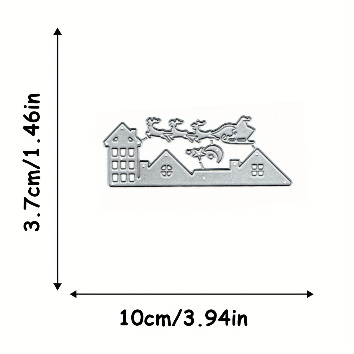 TEMU 1pc Of Christmas Elk, Christmas House Metal Cutting Mold, Featuring Elk And Houses, Suitable For Diy On Important Holidays Such As Christmas,
