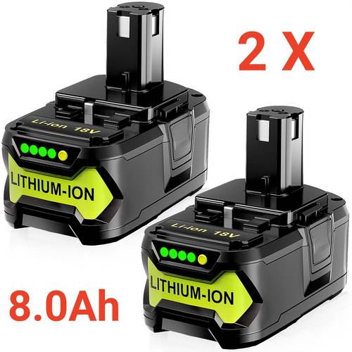 2/4-pak 8.0ah 18v p108 udskiftningsbatteri til ryobi 18 volt 8000mah højkapacitetsbatterier erstatning for ryobi 18v p104 p105 p107 p108 p109 batterier