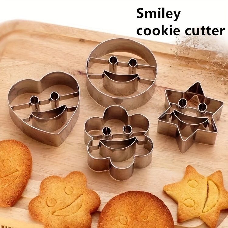 stainless steel   face cookie cutter diy 4pcs set molds cutting baking tools for kitchen restaurant back to   easter halloween christmas   fruit mold Product details 0
